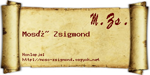 Mosó Zsigmond névjegykártya