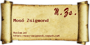 Mosó Zsigmond névjegykártya